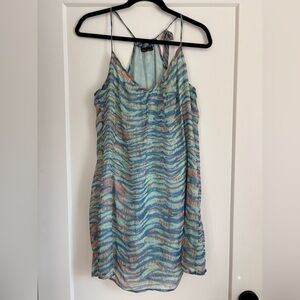 100% Silk Gypsy 05 Multi Color Mini Dress